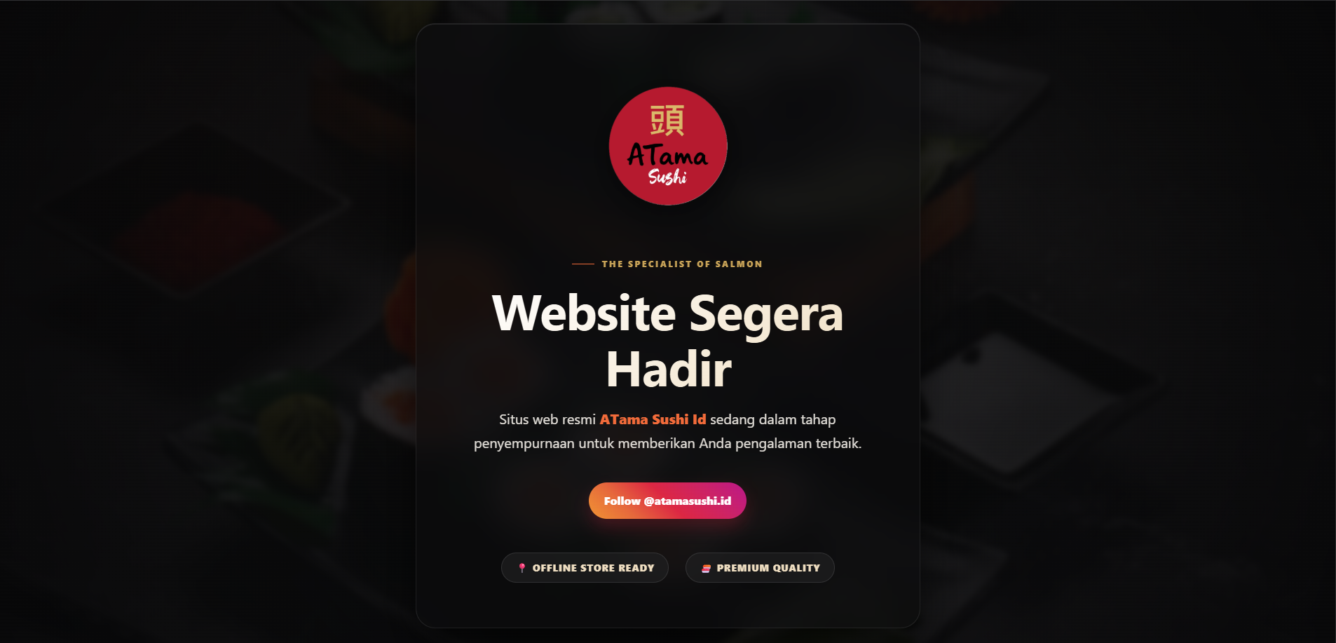 Coming Soon Page - Atamasushi.id